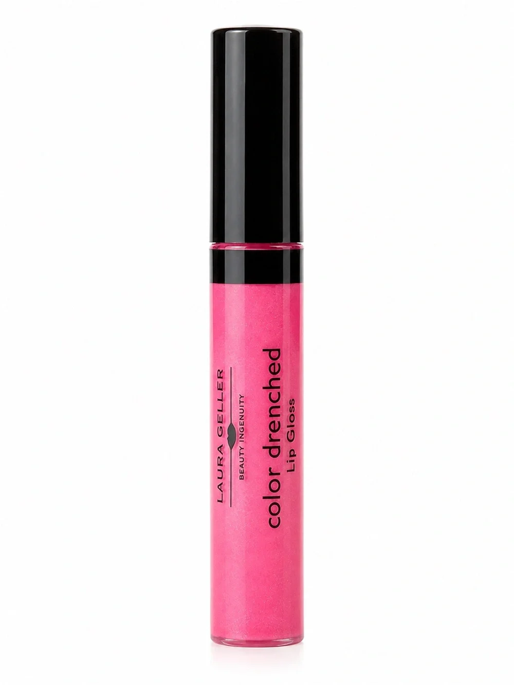 Laura Geller Color Drenched Lip Gloss Pink Macaron Shimmer Pink 0.3 oz New